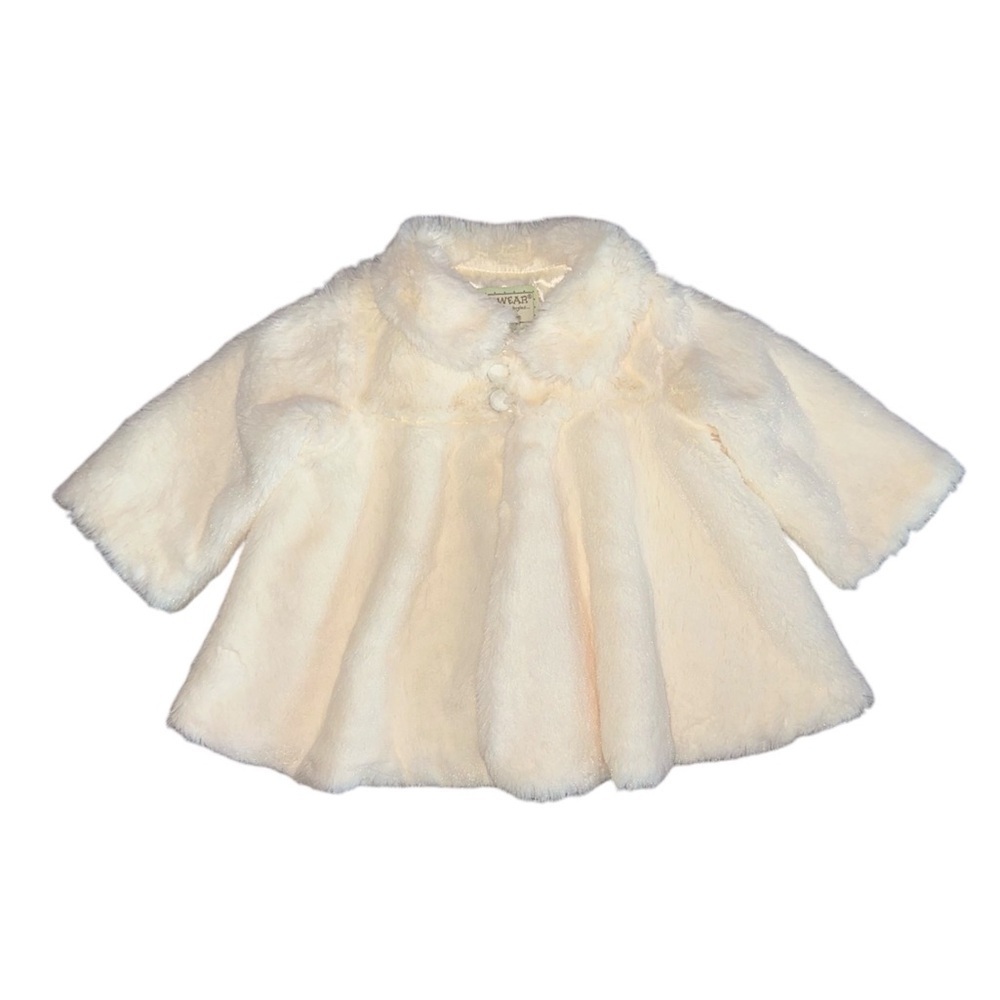 Bunnies By The Bay Storywear Glad Dreams Soft Faux Fur Satin Lined Coat 6-12 M